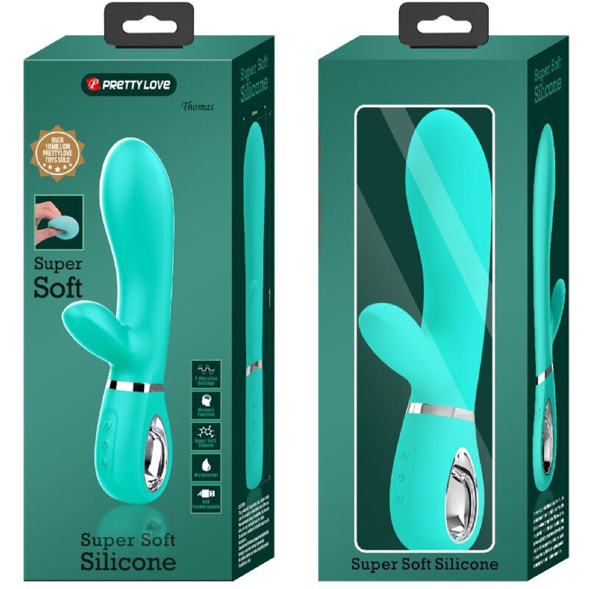 Thomas Super Soft Silicone Rabbit Vibrator by Pretty Love from LoveMart Co.