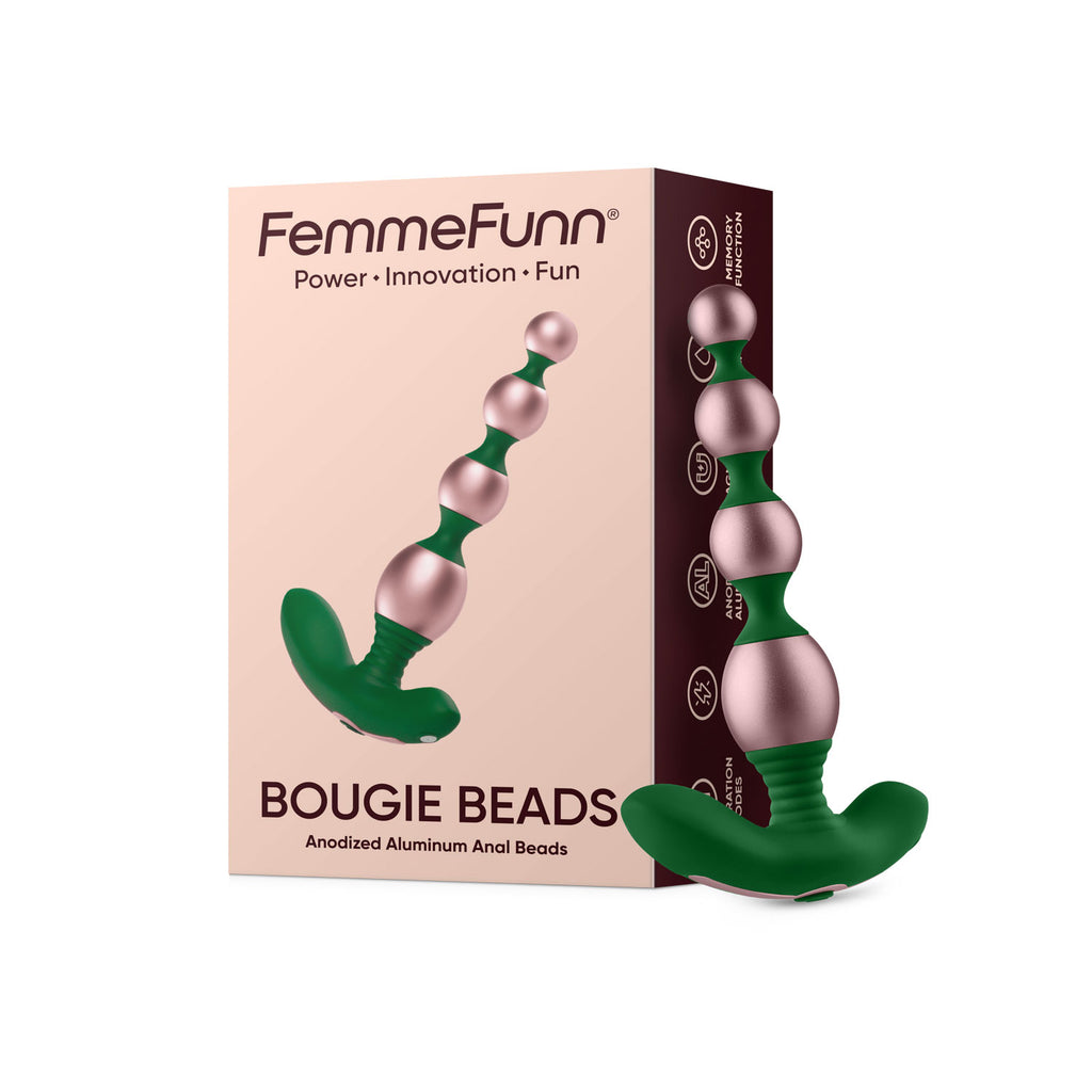 Bougie Beads Anodized Aluminum Anal Beads - Rose Gold by Femme Funn from LoveMart Co.
