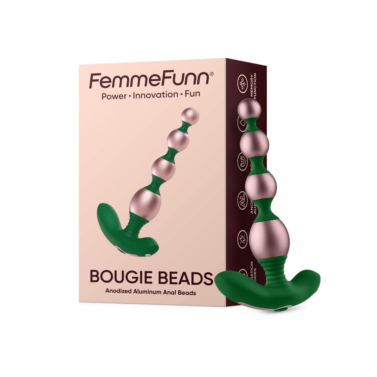 Bougie Beads Anodized Aluminum Anal Beads - Rose Gold by Femme Funn from LoveMart Co.