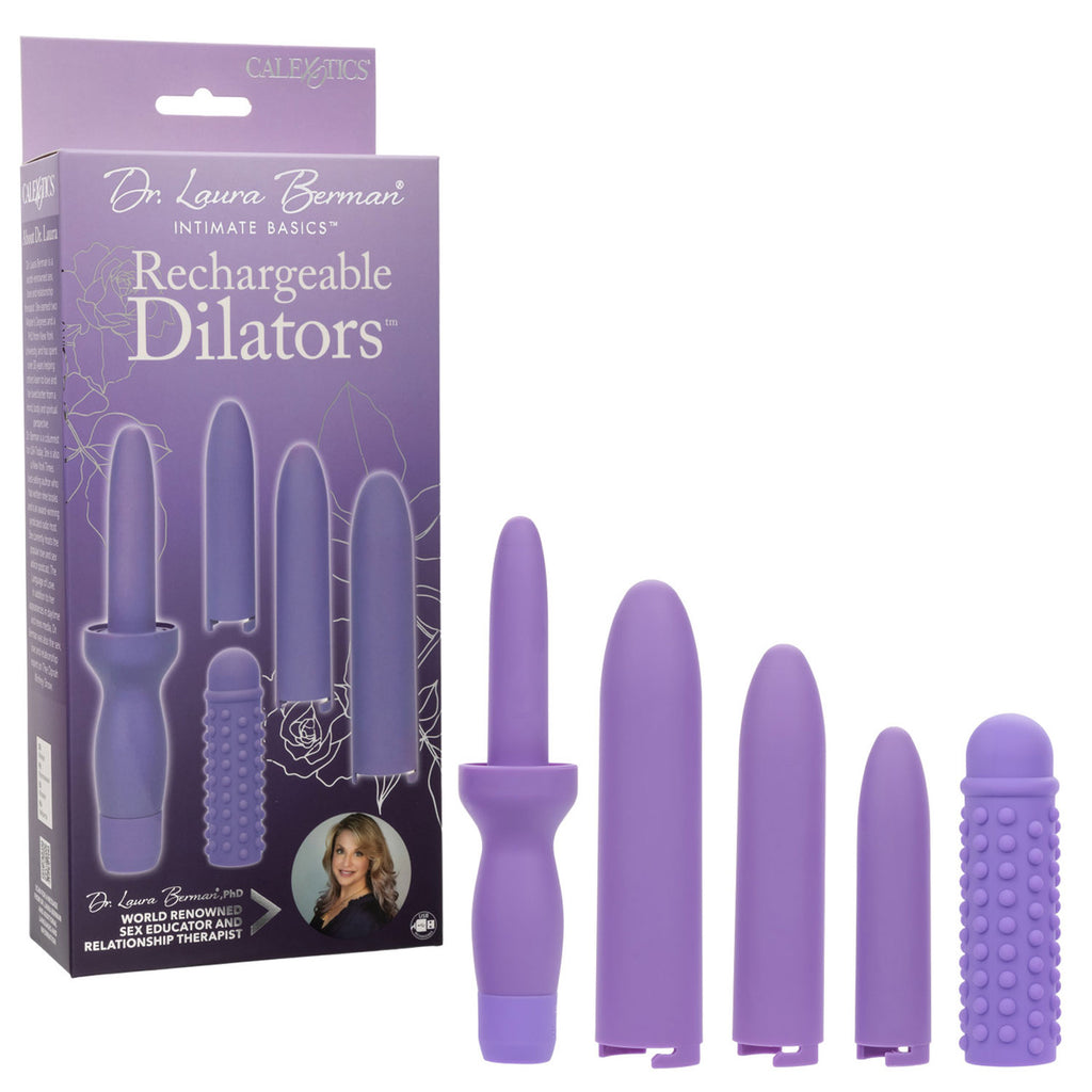Dr Laura Berman Rechargeable Dilators of 4 Locking Sizes Plus Sleeve by CalExotics from LoveMart Co.